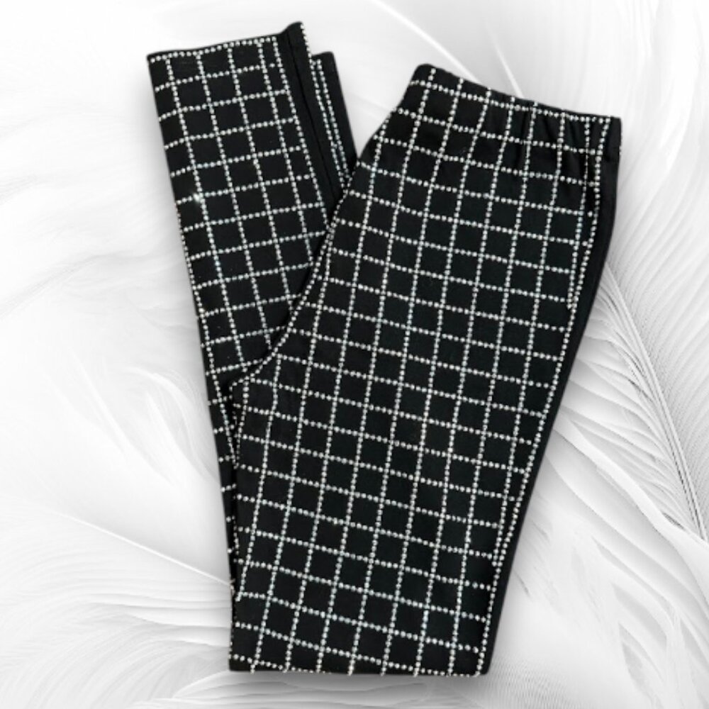 Black Rhinestone Grid Pants Women Slim Stretch Sparkle Party Y2K Club Clubwear - Picture 4 of 8